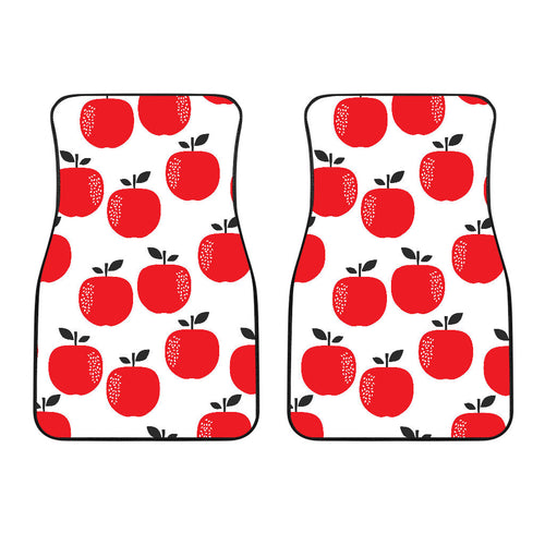 Red Apples White Background  Front Car Mats