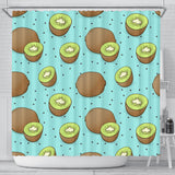 Kiwi Blue Background Shower Curtain Fulfilled In US
