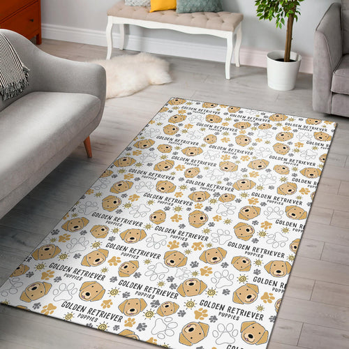 Golden Retriever Pattern Print Design 04 Area Rug