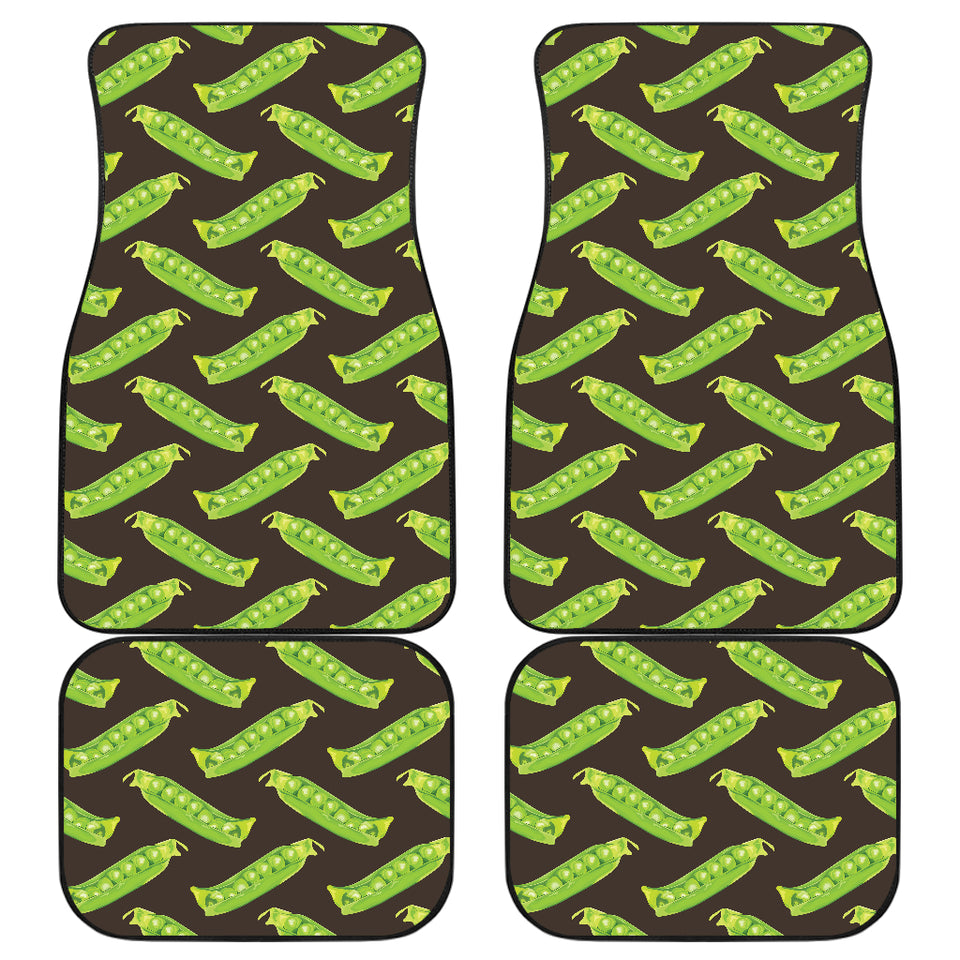 Green Peas Pattern Print Design 05 Front and Back Car Mats
