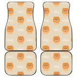 Cute Brown Pomeranian Puppy  Front And Back Car Mats
