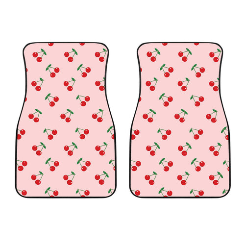 Cherry Pattern Pink Background  Front Car Mats