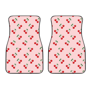 Cherry Pattern Pink Background  Front Car Mats