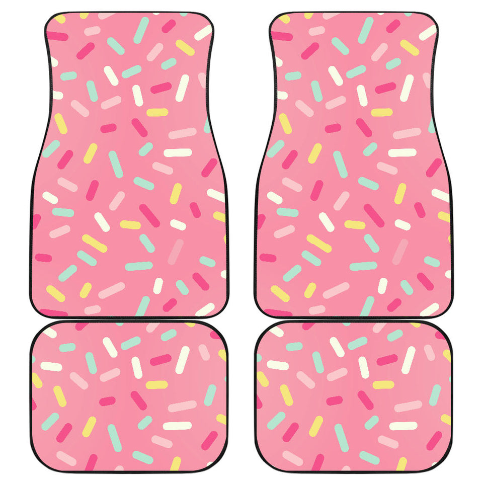 Pink Donut Glaze Candy Pattern Front And Back Car Mats