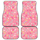 Pink Donut Glaze Candy Pattern Front And Back Car Mats