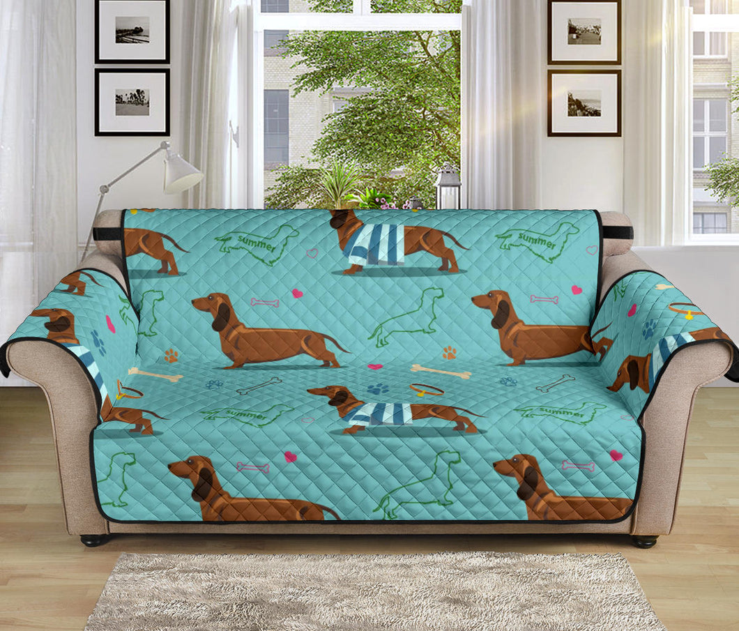 Dachshund decorative background Sofa Cover Protector
