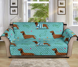 Dachshund decorative background Sofa Cover Protector