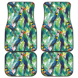 Colorful Parrot Exotic Flower Leaves Front And Back Car Mats