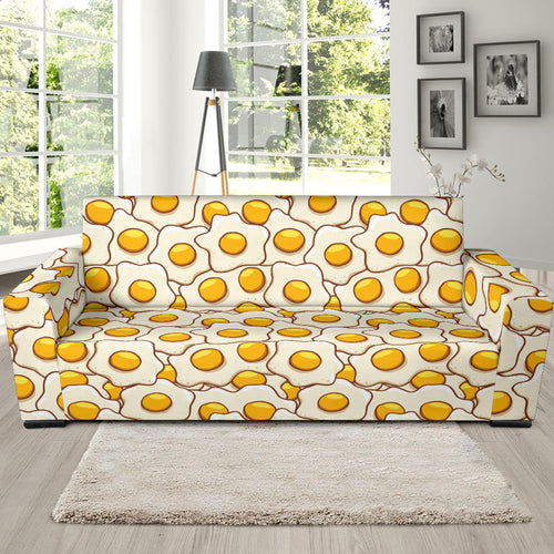 Fried Eggs Pattern Print Design 02 Sofa Slipcover