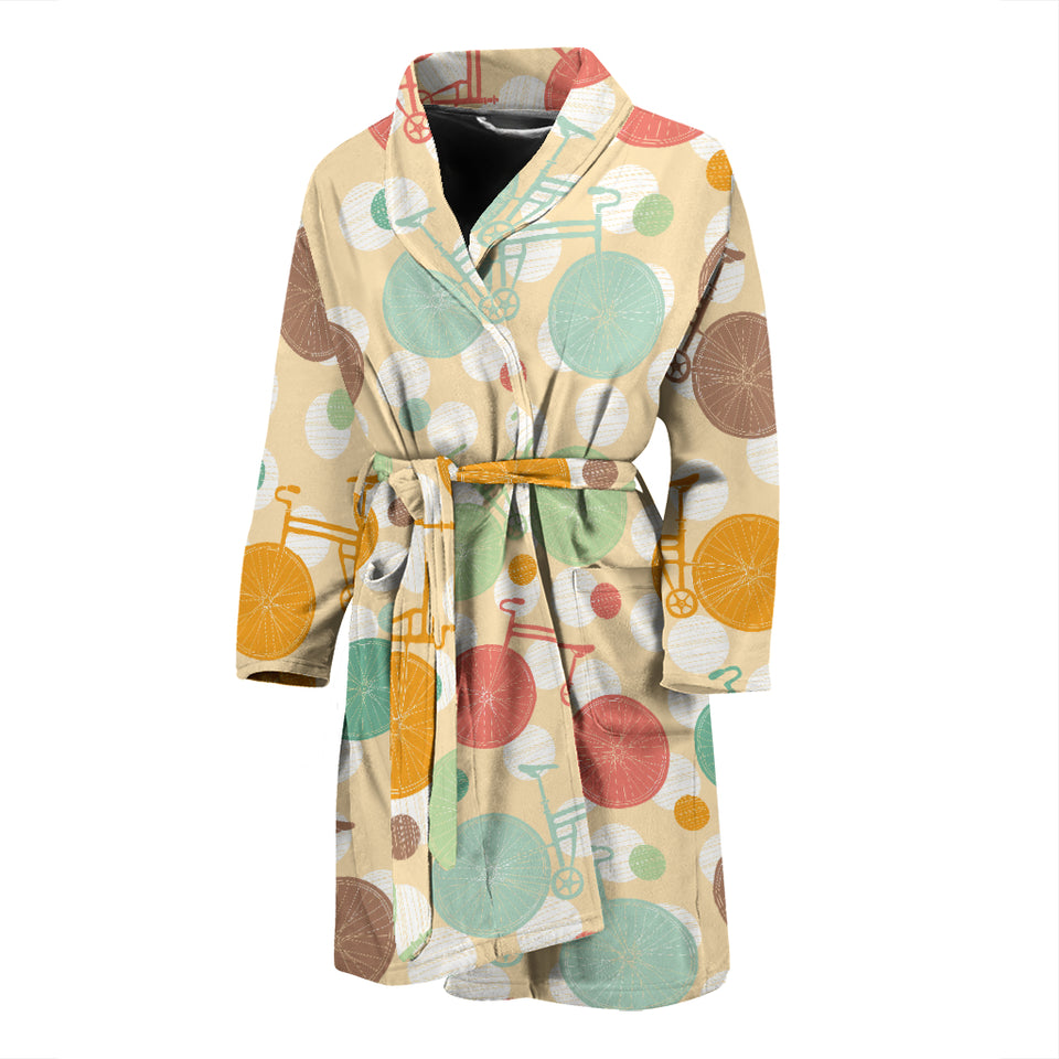 Bicycle Pattern Print Design 01 Men's Bathrobe