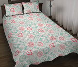 Clock time pattern blackground Quilt Bed Set