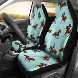 Horses Running Horses Rider Pattern Universal Fit Car Seat Covers