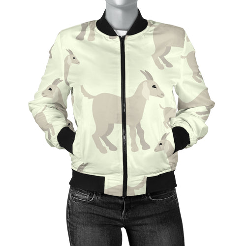 Little Young Goat Pattern Women'S Bomber Jacket