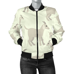 Little Young Goat Pattern Women'S Bomber Jacket