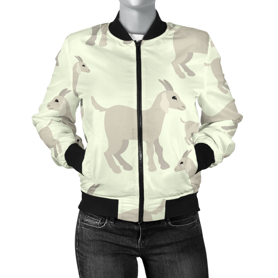 Little Young Goat Pattern Women'S Bomber Jacket