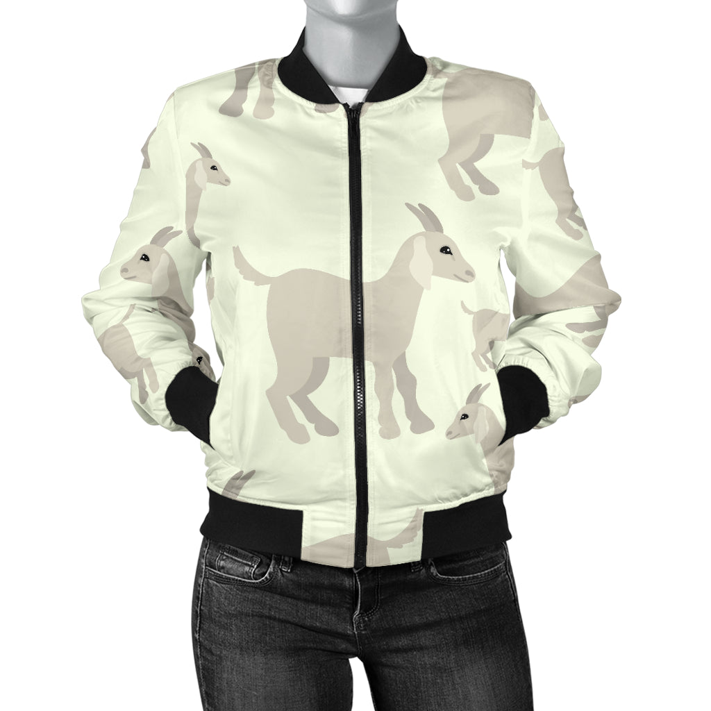 Little Young Goat Pattern Women'S Bomber Jacket
