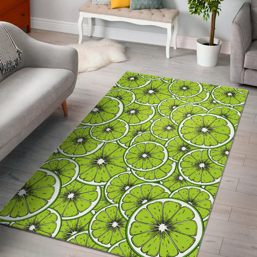 Slices Of Lime Design Pattern Area Rug