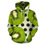 Kiwi Black Dot Background Men Women Pullover Hoodie