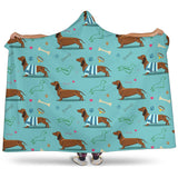 Dachshund Decorative Background Hooded Blanket
