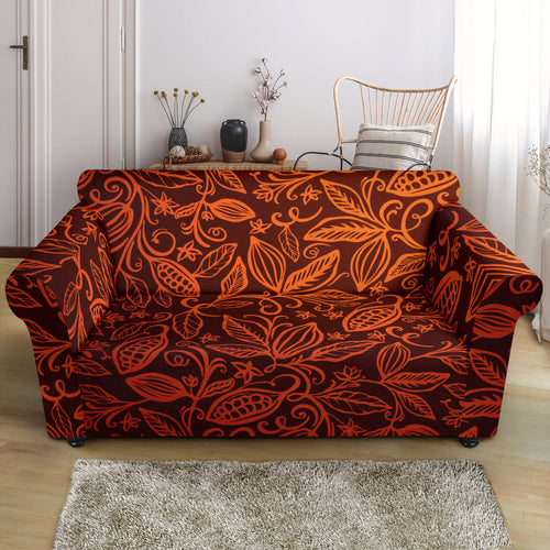 Cocoa Beans Tribal Polynesian Pattern Loveseat Couch Slipcover