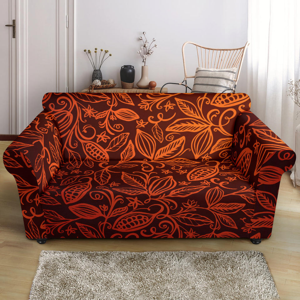 Cocoa Beans Tribal Polynesian Pattern Loveseat Couch Slipcover
