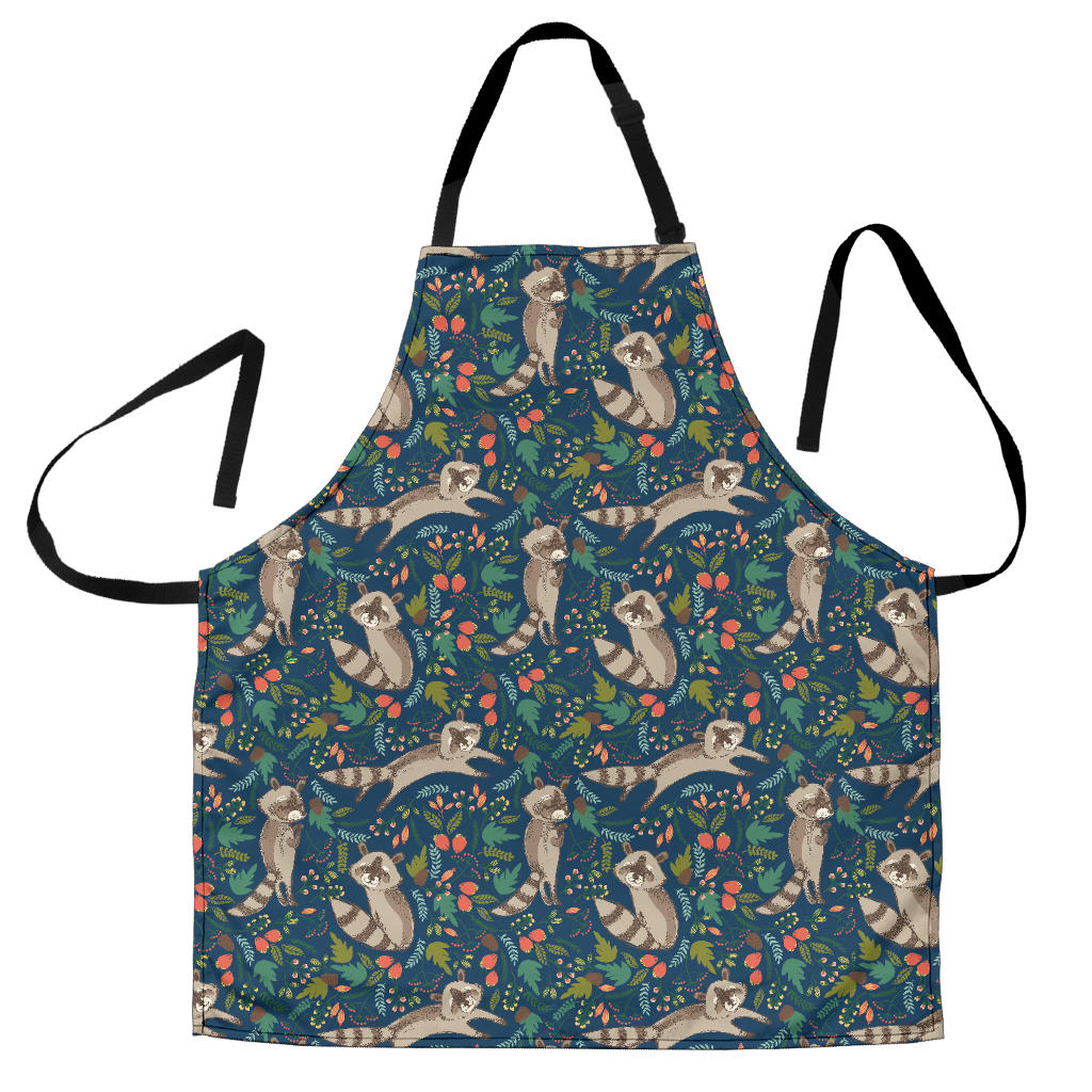 Raccoon Tropical Leaves Pattern Adjustable Apron