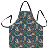 Raccoon Tropical Leaves Pattern Adjustable Apron