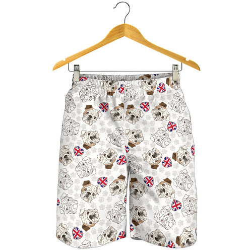 English Bulldog Pattern Print Design 01 Men Shorts