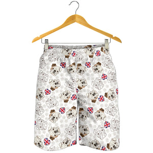 English Bulldog Pattern Print Design 01 Men Shorts