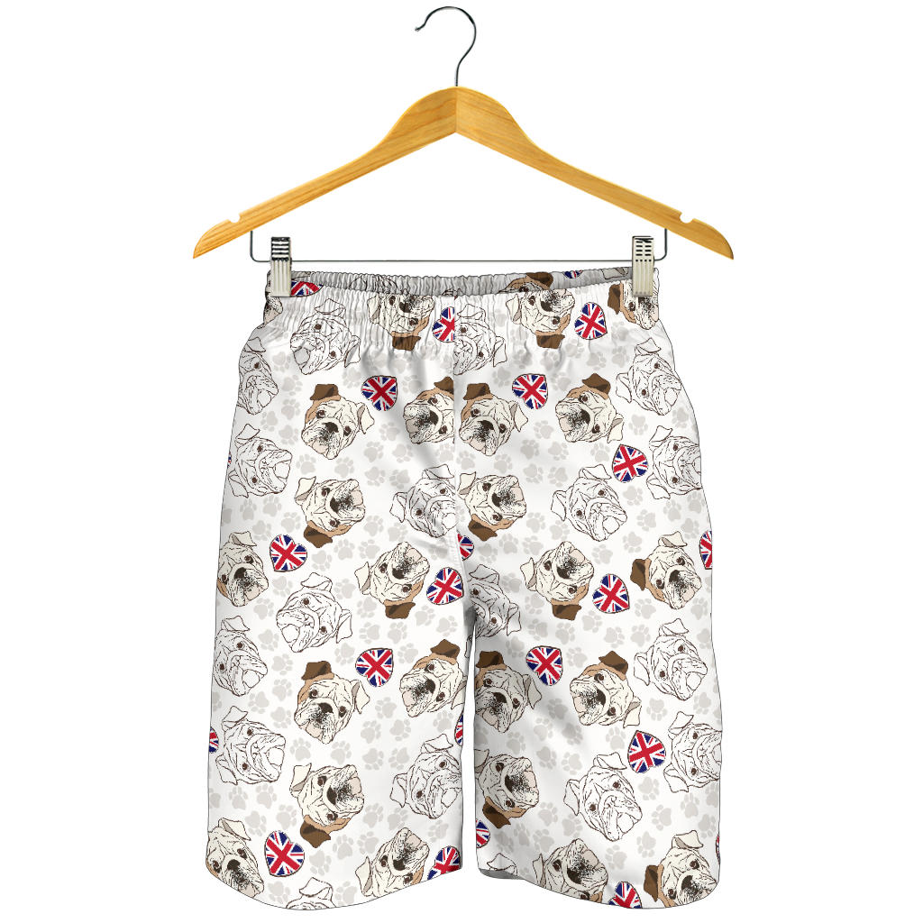 English Bulldog Pattern Print Design 01 Men Shorts