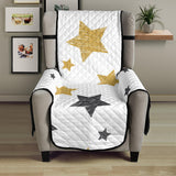 hand drawn gold black star pattern Chair Cover Protector