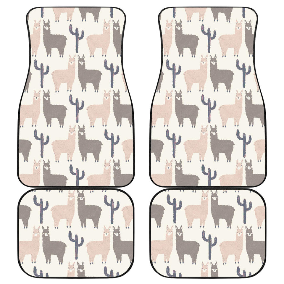 Llama Alpaca Pattern Front And Back Car Mats