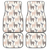 Llama Alpaca Pattern Front And Back Car Mats