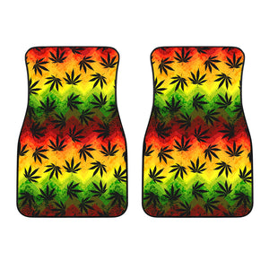 Canabis Marijuana Weed Pattern Print Design 03 Front Car Mats