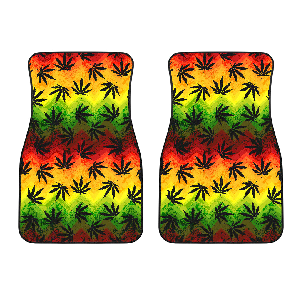 Canabis Marijuana Weed Pattern Print Design 03 Front Car Mats