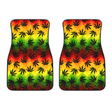 Canabis Marijuana Weed Pattern Print Design 03 Front Car Mats