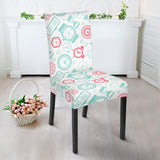 Clock Time Pattern Blackground Dining Chair Slipcover