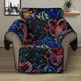 Octopus sea wave tropical fishe pattern Recliner Cover Protector