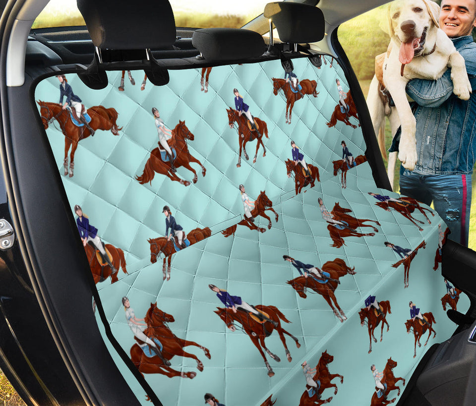 Horses Running Horses Rider Pattern Dog Car Seat Covers
