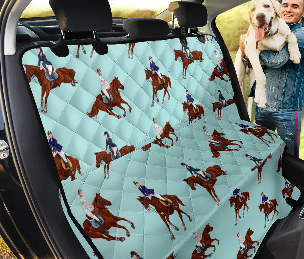 Horses Running Horses Rider Pattern Dog Car Seat Covers