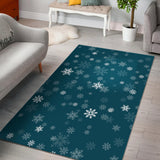 Snowflake Pattern Dark Background Area Rug