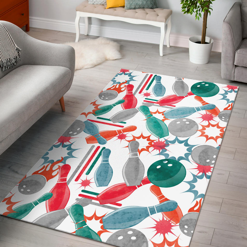 Watercolor Bowling Pattern Area Rug