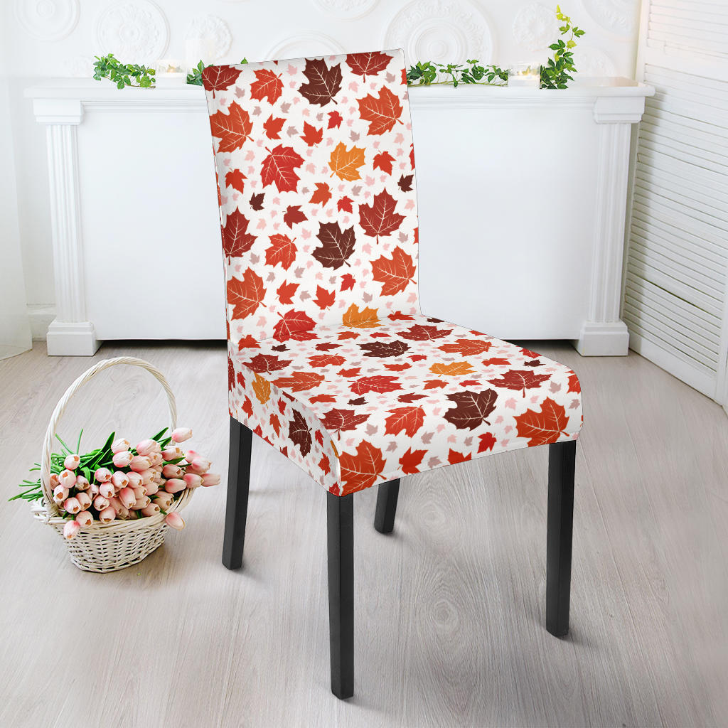 Colorful Maple Leaf Pattern Dining Chair Slipcover