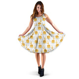 Pancake Pattern Print Design 05 Sleeveless Midi Dress