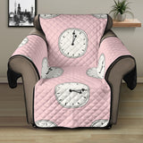 Clock pattern pink blackground Recliner Cover Protector