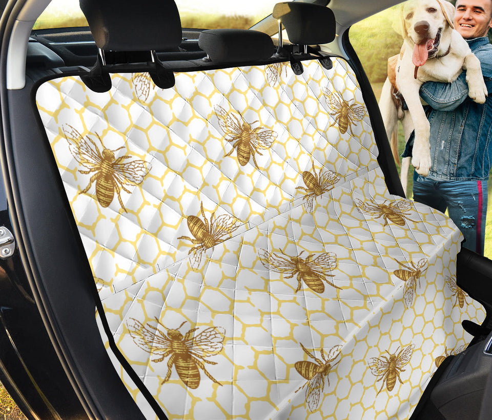 Bee Honeycomb Seamless Design Pattern Dog Car Seat Covers