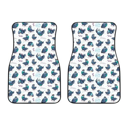 Pigeon Pattern Print Design 02 Front Car Mats