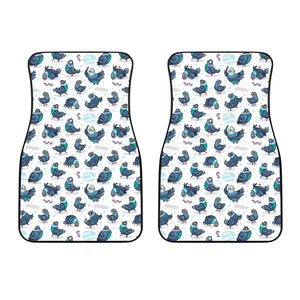 Pigeon Pattern Print Design 02 Front Car Mats