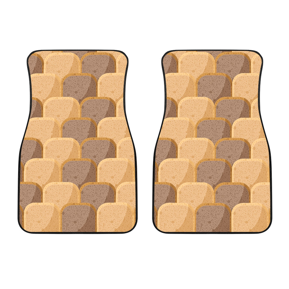 Bread Toast Pattern Print Design 04 Front Car Mats