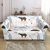 Polar Bears Star Poka Dot Pattern Loveseat Couch Slipcover